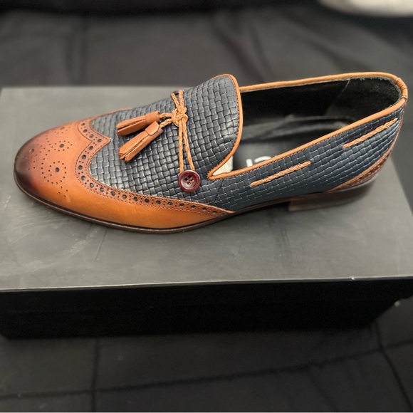 Vince Brown and Gray Loafers with Tassel